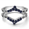 0.45 Ct. Sapphire Infinity Chevron Ring Guard Enhancer