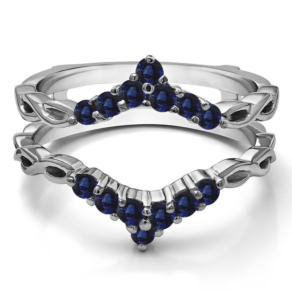 0.45 Ct. Sapphire Infinity Chevron Ring Guard Enhancer