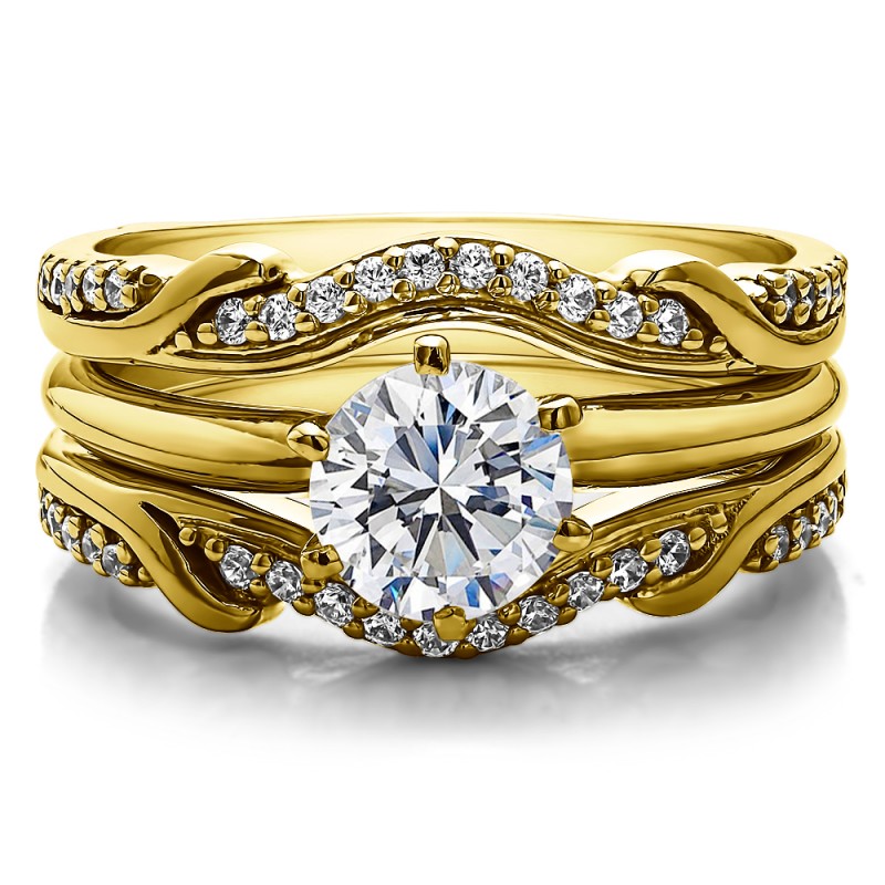 Ring Guards, Jackets, Enhancers, Wraps, Set of (2) 14kt Gold Engraved – EZ  Creations LTD