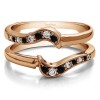 0.25 Ct. Black and White Stone Small Knott Ring Guard Enhancer in Rose Gold