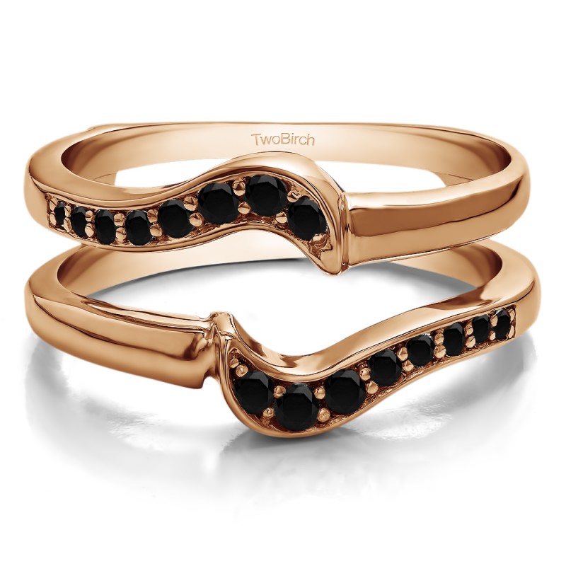 TwoBirch Ring Guards 0.25 Ct. Black Stone Small Knott Ring Guard