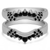 0.51 Ct. Black Stone Double Shared Prong Curved Ring Guard Enhancer