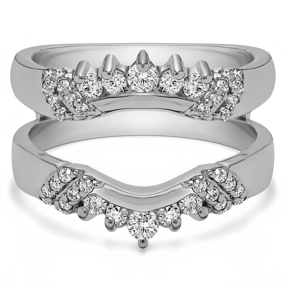 0.51 Ct. Double Shared Prong Curved Ring Guard Enhancer