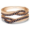 0.39 Ct. Sapphire Shared Prong Set Infinity Wedding Ring Guard in Rose Gold