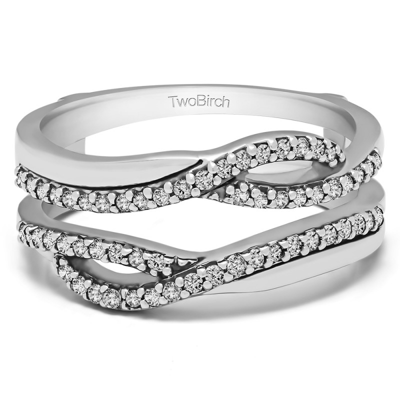 TwoBirch Ring Guards 0.39 Ct. Shared Prong Set Infinity Wedding Ring