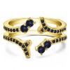 0.43 Ct. Sapphire Wishbone Shaped Shared Prong Ring Guard in Yellow Gold