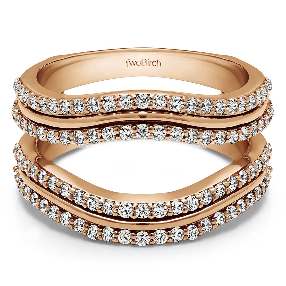 0.75 Ct. Double Row Wedding Ring Guard Enhancer