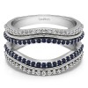 0.75 Ct. Sapphire and Diamond Double Row Wedding Ring Guard Enhancer