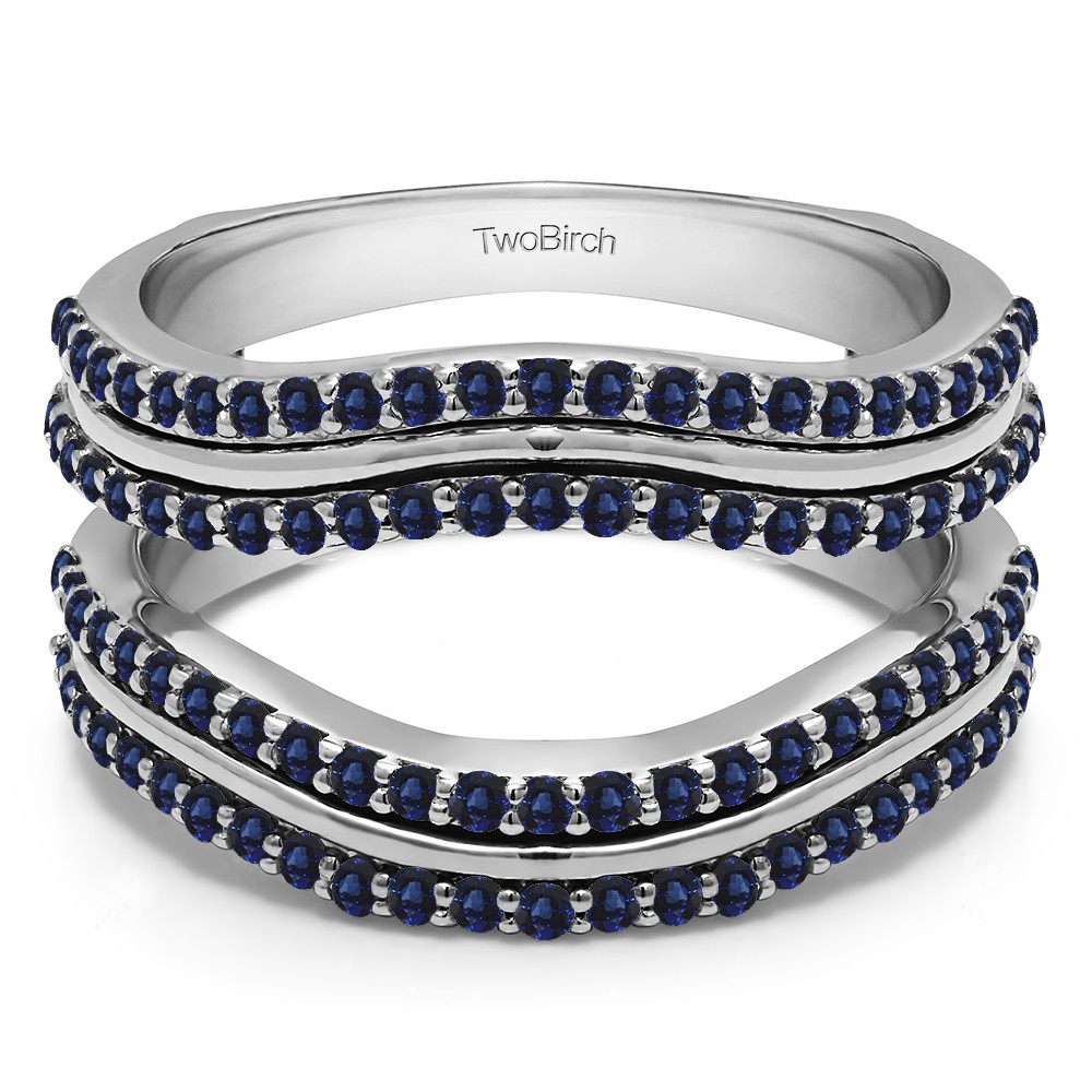 0.75 Ct. Sapphire Double Row Wedding Ring Guard Enhancer