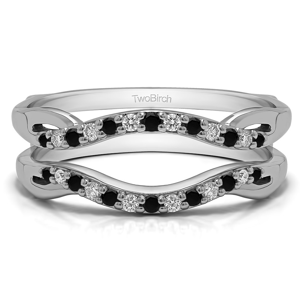 0.23 Ct. Black and White Stone Contour Ring Jacket