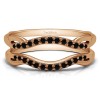 0.23 Ct. Black Stone Contour Ring Jacket in Rose Gold