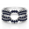 1.15 Ct. Sapphire Double Row Prong Halo Ring Guard Enhancer