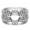 1.15 Ct. Double Row Prong Halo Ring Guard Enhancer