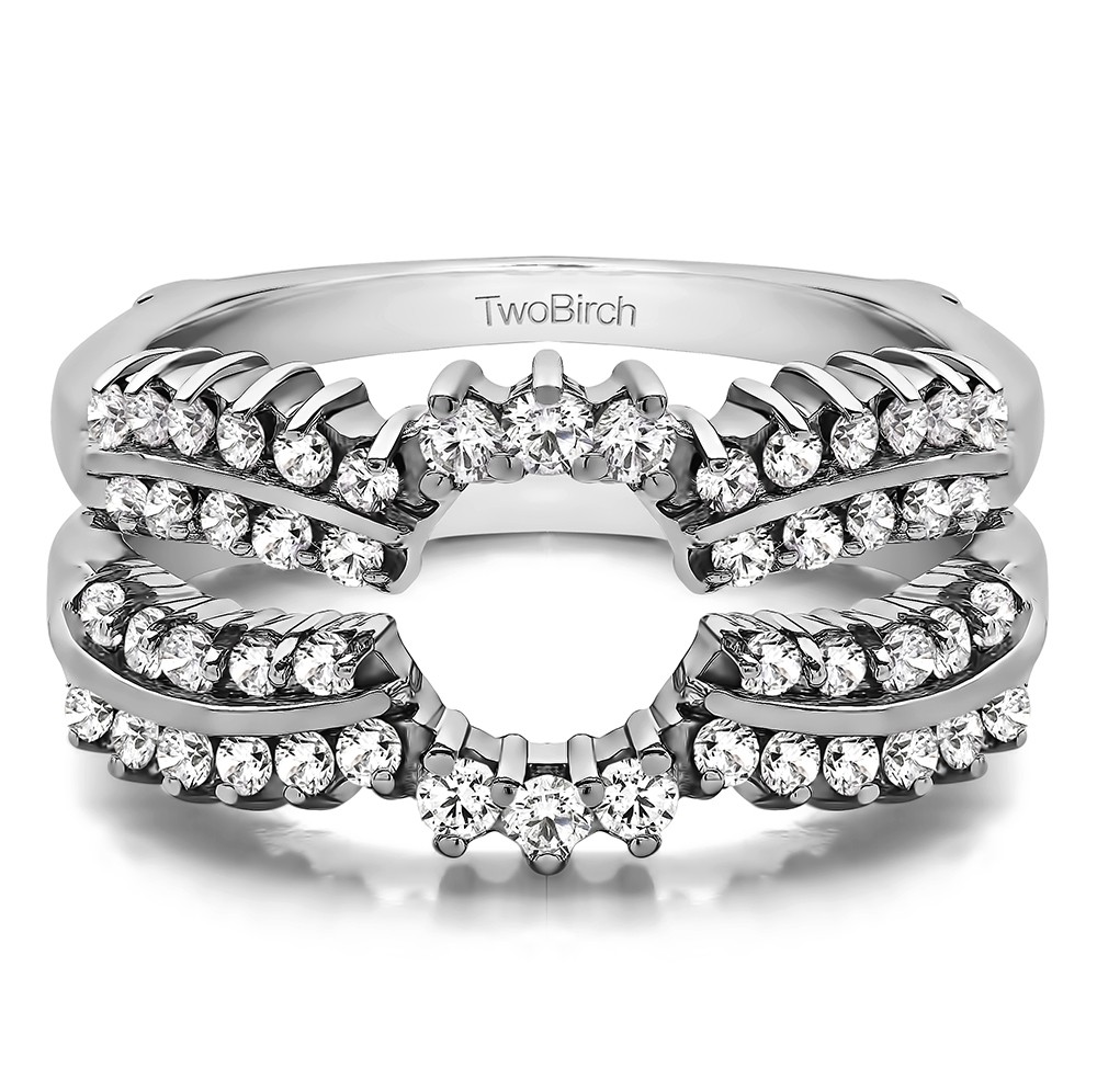 1.15 Ct. Double Row Prong Halo Ring Guard Enhancer