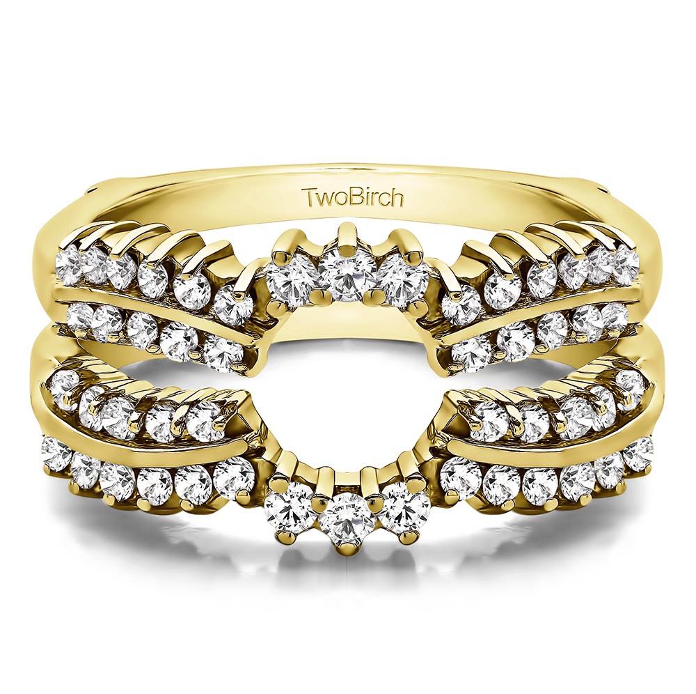 1.15 Ct. Double Row Prong Halo Ring Guard Enhancer