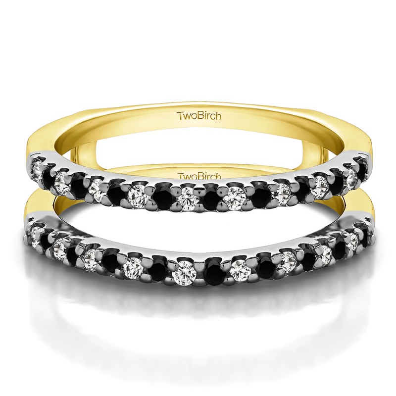 TwoBirch Ring Guards 0.36 Ct. Double Shared Prong Straight Ring Guard