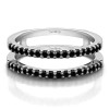 0.36 Ct. Black Stone Double Shared Prong Straight Ring Guard