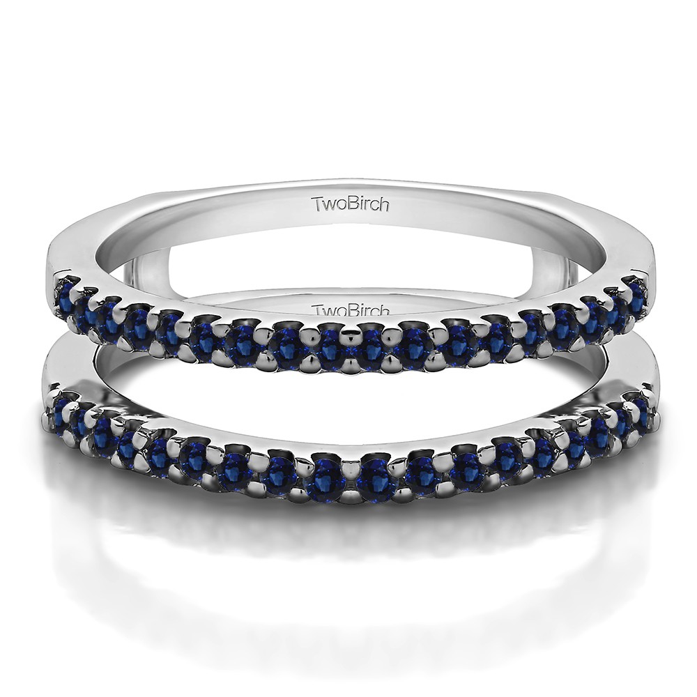 0.36 Ct. Sapphire Double Shared Prong Straight Ring Guard