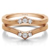 0.2 Ct. Three Stone Chevron Style Ring Guard Enhancer