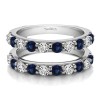 1.5 Ct. Sapphire and Diamond Straight Shared Prong Ring Jacket