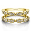 0.64 Ct. Alternating Marquise Shape and Round Ring Guard in Yellow Gold