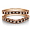 0.38 Ct. Black and White Stone Contour Filigree and Millgrained Vintage Ring Guard in Rose Gold