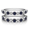 0.83 Ct. Sapphire and Diamond Vintage Millgrained Bezel Ring Guard