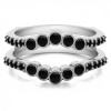 0.7 Ct. Black Stone Bezel and Shared Prong Curved Ring Guard