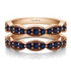 1 Carat Stacking Style Faux Marquise Wedding Ring Guard in Rose Gold with Sapphire