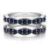 1 Carat Stacking Style Faux Marquise Wedding Ring Guard  with Sapphire
