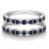 1/2 Carat Mixed Bezel and Prong Stackable Ring Guard with Sapphire