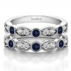 1 Carat Mixed Bezel and Prong Stackable Ring Guard with Sapphire and Diamonds