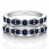 1 Carat Mixed Bezel and Prong Stackable Ring Guard with Sapphire