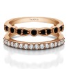 0.7 Ct. Black and White Stone Mixed Classic and Contemporary Ring Guard in Rose Gold