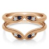 0.2 Ct. Sapphire and Diamond Infinity Double Leaf Ring Guard in Rose Gold