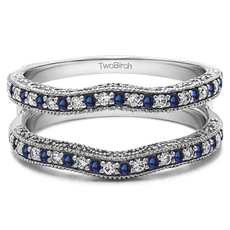 Channel set sapphire guard rings