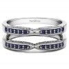 0.24 Ct. Sapphire X Design Ring Guard with Millgrain and Filigree Detailing