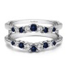 0.71 Ct. Sapphire and Diamond Vintage Ring Guard with Filigree Designs