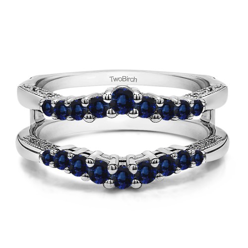 0.71 Ct. Sapphire Vintage Ring Guard with Filigree Designs