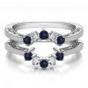 0.5 Ct. Sapphire and Diamond Filigree Vintage Halo Ring Guard