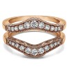 0.75 Ct. Vintage Filigree and Milgrained Contour Ring Guard in Rose Gold