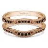 0.24 Ct. Black Stone Millgrained Edge Contour Ring Guard in Rose Gold
