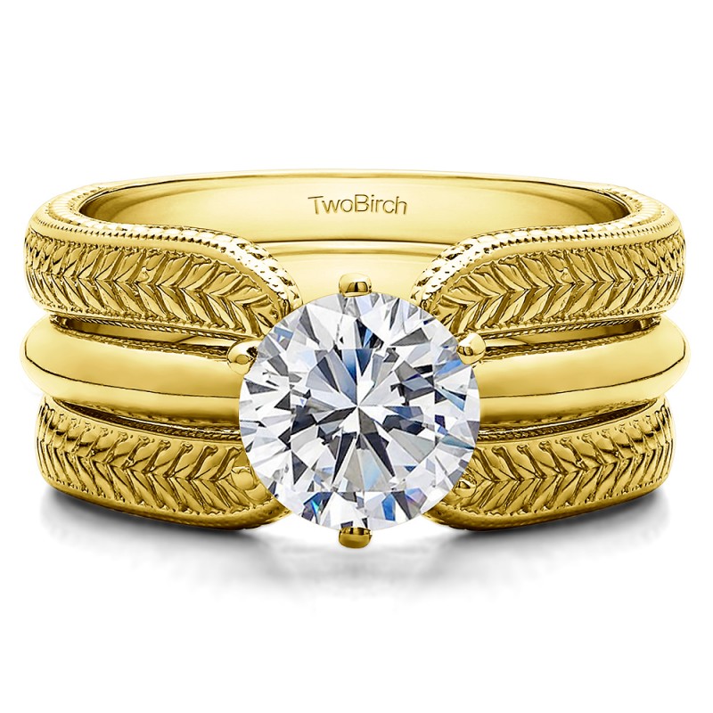 TwoBirch Ring Guards Plain Metal Ring Guard Enhancer in Yellow Gold