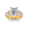 4 Ct Emerald Lab Diamond Wide Band Statement Engagement Ring