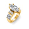 4 Ct Marquise Moissanite Wide Band Engagement Ring