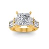 4 Ct Princess Moissanite Wide Band Statement Engagement Ring