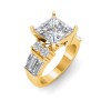 4 Ct Princess Moissanite Wide Band Statement Engagement Ring