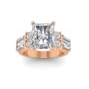 4 Ct Radiant Lab Diamond Wide Band Statement Engagement Ring