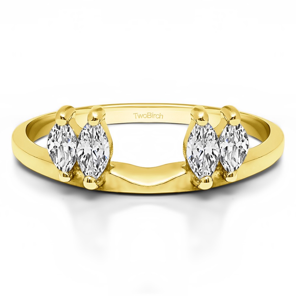 1 Ct. Four Stone Marquise Ring Wrap Enhancer in Yellow Gold