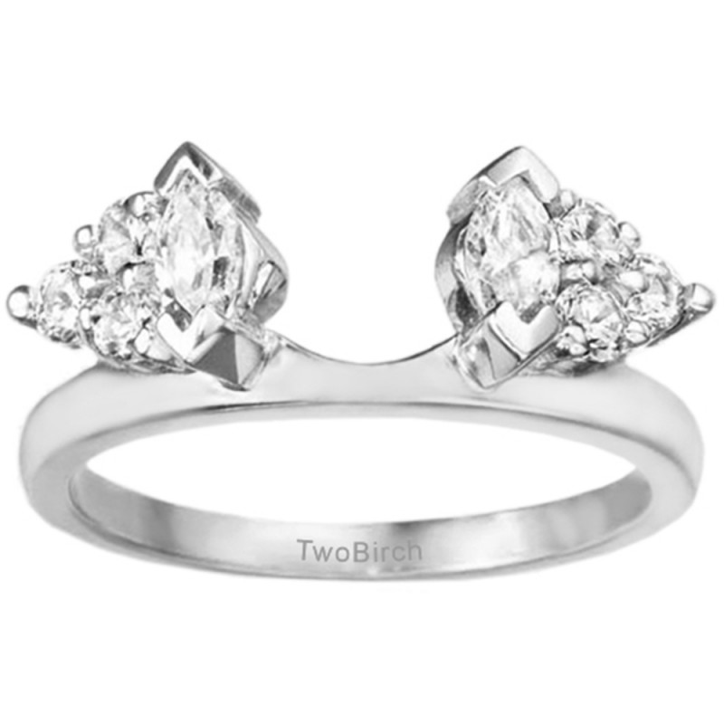 TwoBirch Ring Wrap 1 Ct. Cluster Marquise and Round Ring Wrap Enhancer